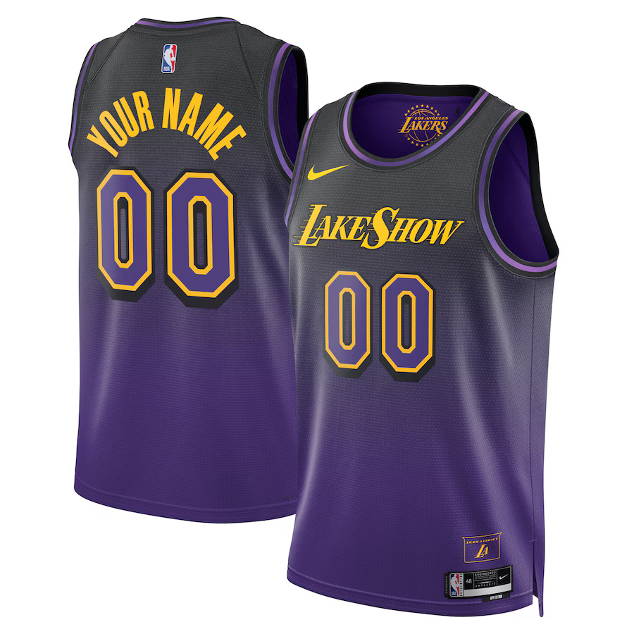 Men Los Angeles Lakers Nike Purple City Edition 2024-25 Custom Swingman NBA Jersey->memphis grizzlies->NBA Jersey